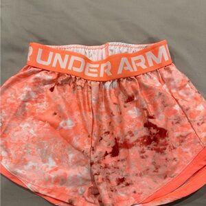 Under Armour Coral Tie-Dye Athletic Shorts